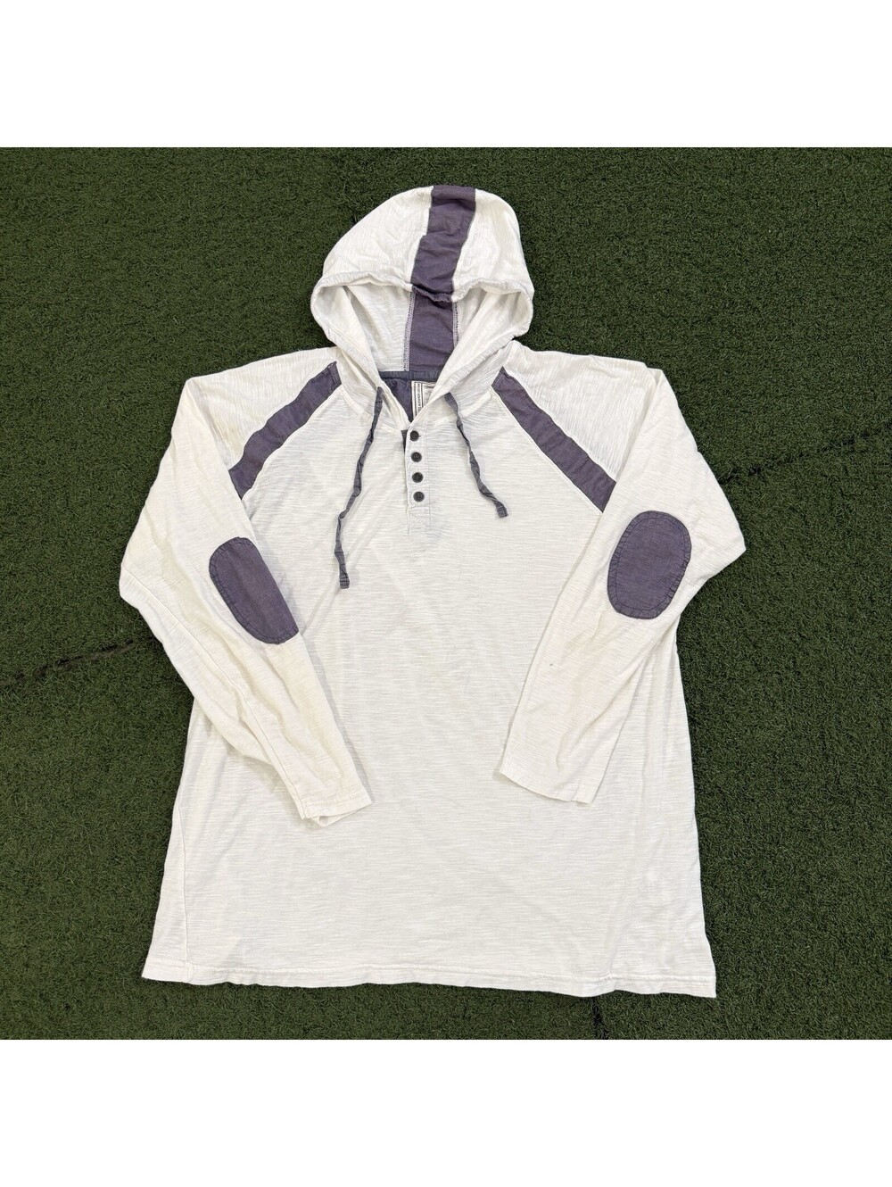 Colours Alexander Julian Mens Henley Shirt Hoodie Lightweight Elbow Patch XXL